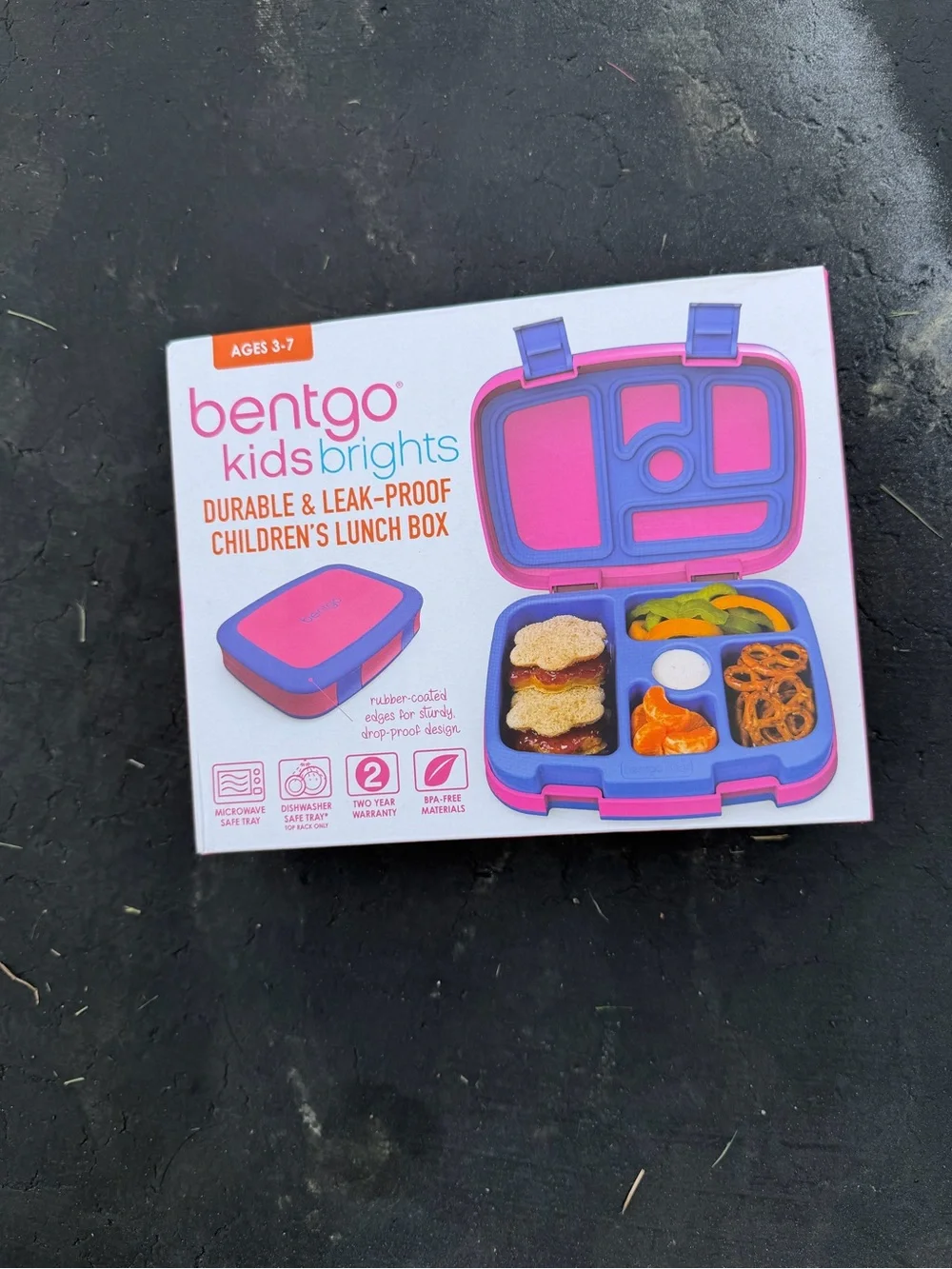 Bentgo Kids Brights Pink & Purple Leak-Proof Kids Lunch Box